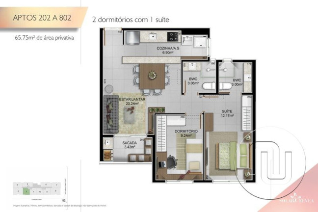 Imagem Apartamento com 2 Quartos à Venda, 64 m² em Estreito - Florianópolis Imagem Apartamento com 2 Quartos à Venda, 64 m² em Estreito - Florianópolis