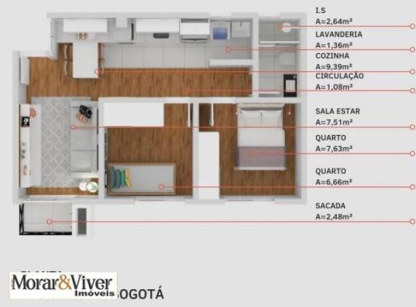 Imagem Apartamento com 2 Quartos à Venda, 43 m² em Atuba - Colombo