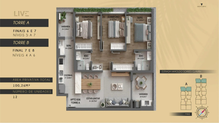 Imagem Apartamento com 3 Quartos à Venda, 100 m² em Cacupé - Florianópolis