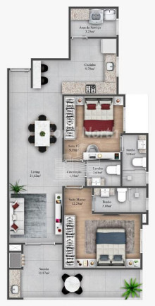 Imagem Apartamento com 2 Quartos à Venda, 70 m² em Centro - Itajaí