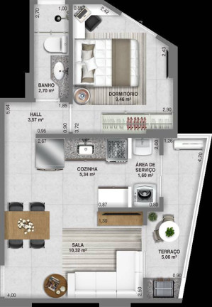 Imagem Apartamento com 1 Quarto à Venda, 42 m² em Guilhermina - Praia Grande