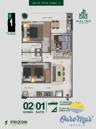 Imagem Apartamento com 2 Quartos para Alugar ou Temporada, 73 m² em Centro - Itanhaém