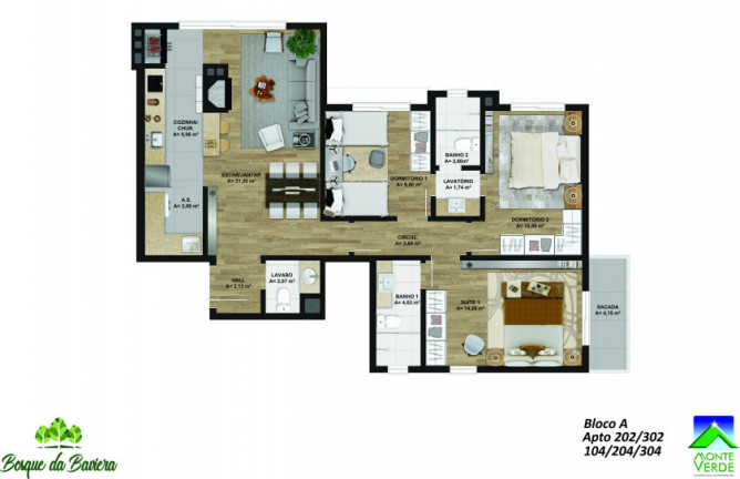 Imagem Apartamento com 1 Quarto à Venda, 50 m² em Bavaria - Gramado Imagem Apartamento com 1 Quarto à Venda, 50 m² em Bavaria - Gramado