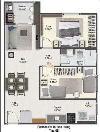 Imagem Apartamento com 2 Quartos à Venda, 55 m² em Aviação - Praia Grande