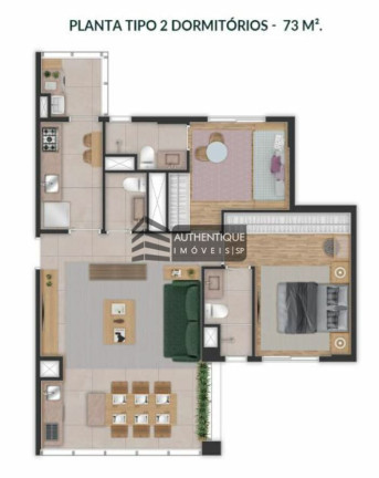 Imagem Apartamento com 2 Quartos à Venda, 73 m² em Campo Belo - São Paulo