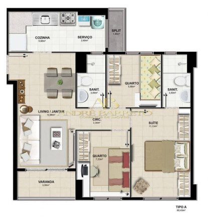Imagem Apartamento com 2 Quartos à Venda, 60 m² em Cabula - Salvador