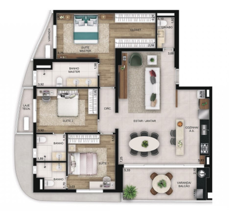 Imagem Apartamento com 3 Quartos à Venda, 127 m² em Serrinha - Goiânia