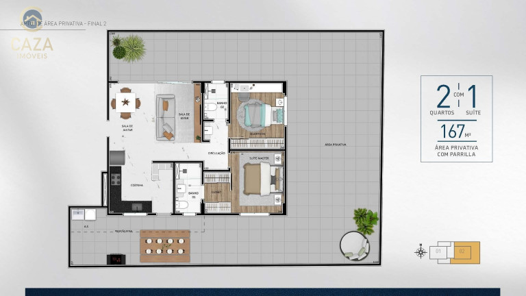 Imagem Imóvel com 2 Quartos à Venda, 167 m² em São Lucas - Belo Horizonte