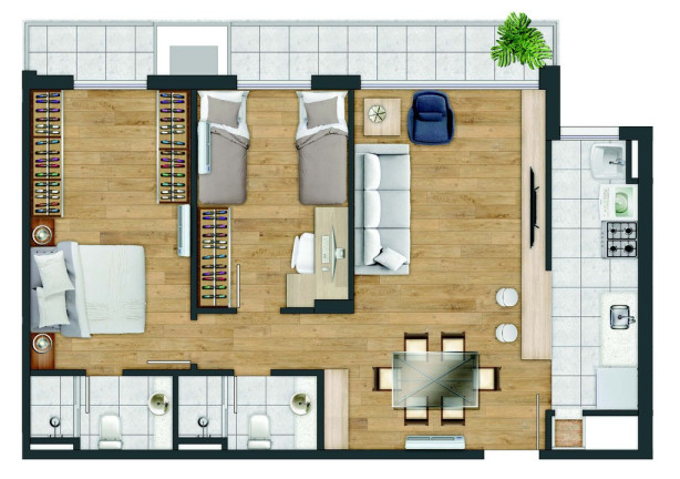 Imagem Apartamento com 2 Quartos à Venda, 69 m² em Bela Vista - Porto Alegre