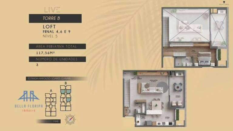 Loft com 1 Quarto à Venda, 117 m² em Cacupé - Florianópolis