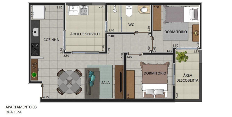 Imagem Apartamento com 2 Quartos à Venda, 60 m² em Vila Linda - Santo André