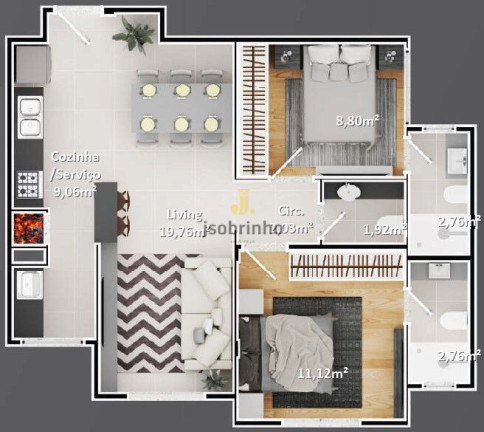 Apartamento com 2 Quartos à Venda, 66 m² em Nações - Balneário Camboriú