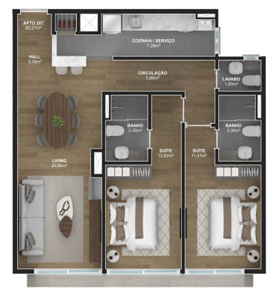 Imagem Apartamento com 1 Quarto à Venda, 47 m² em Floresta - Gramado