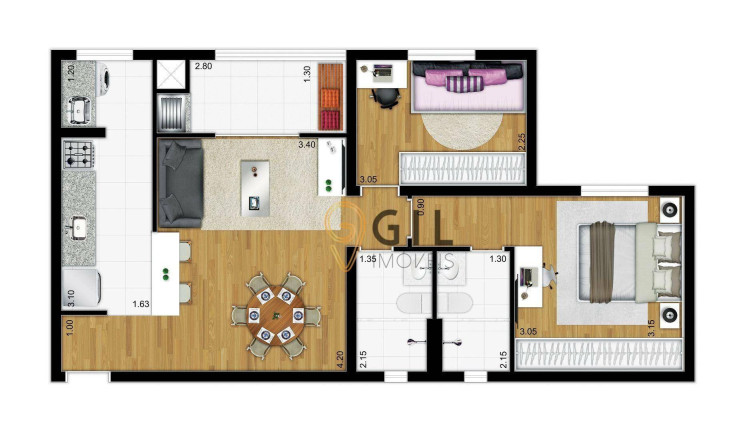 Imagem Apartamento com 2 Quartos para Alugar, 52 m² em Pagador De Andrade - Jacareí Imagem Apartamento com 2 Quartos para Alugar, 52 m² em Pagador De Andrade - Jacareí