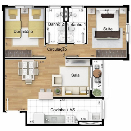 Imagem Imóvel com 2 Quartos à Venda, 55 m² em Vila Andrade - São Paulo