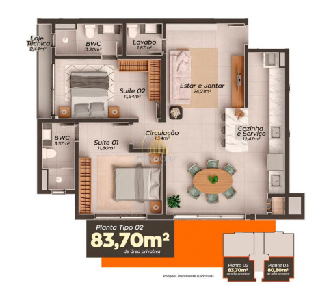 Imagem Apartamento com 2 Quartos à Venda, 80 m² em Centro - Camboriú