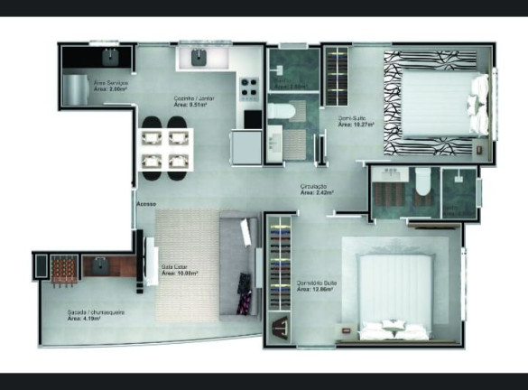 Imagem Apartamento com 2 Quartos à Venda, 62 m² em Porto Belo - Porto Belo