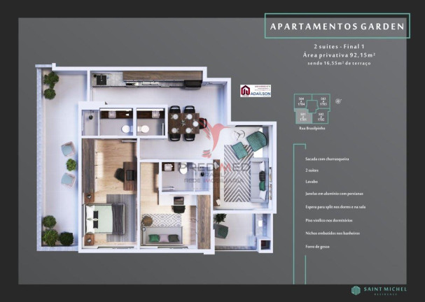 Imagem Apartamento com 2 Quartos à Venda, 77 m² em Kobrasol - São José Imagem Apartamento com 2 Quartos à Venda, 77 m² em Kobrasol - São José