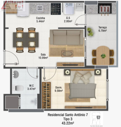 Imagem Apartamento com 1 Quarto à Venda, 43 m² em Mirim - Praia Grande Imagem Apartamento com 1 Quarto à Venda, 43 m² em Mirim - Praia Grande