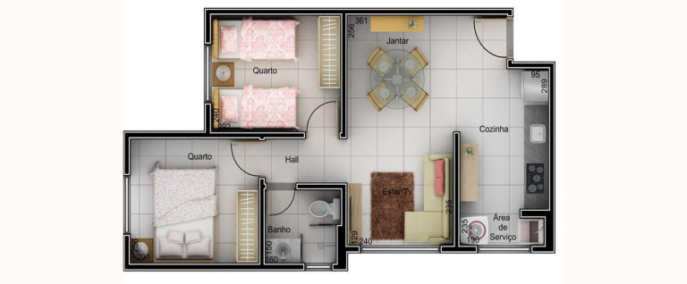 Imagem Apartamento com 2 Quartos à Venda, 44 m² em Jardim Canaã - Uberlândia