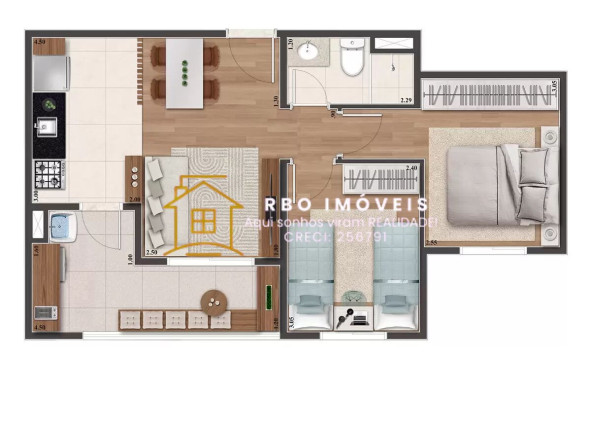 Imagem Apartamento com 2 Quartos à Venda, 53 m² em Aldeia - Barueri
