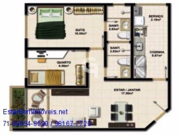 Imagem Apartamento com 2 Quartos à Venda, 58 m² em Cabula - Salvador Imagem Apartamento com 2 Quartos à Venda, 58 m² em Cabula - Salvador