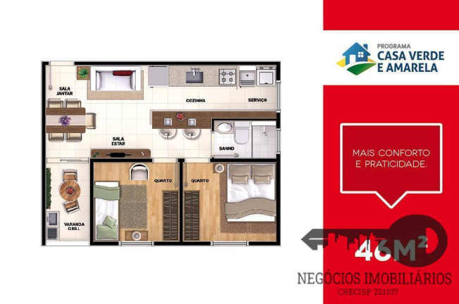 Imagem Apartamento com 2 Quartos à Venda, 50 m² em Sorocaba