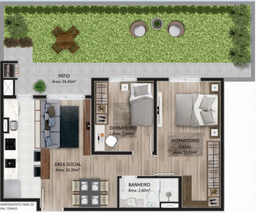 Imagem Apartamento com 2 Quartos à Venda, 47 m² em Olaria - Canoas