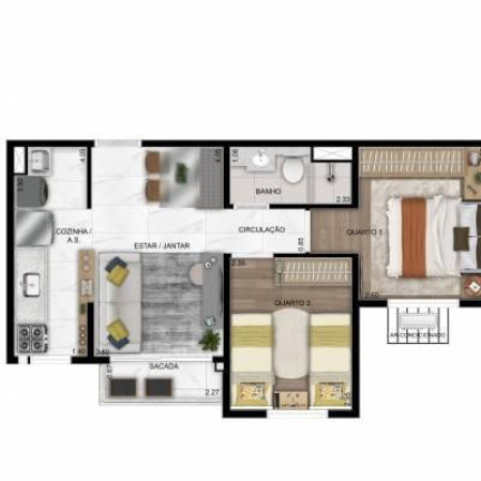 Imagem Apartamento com 2 Quartos à Venda, 42 m² em Parque Amazônia - Goiânia