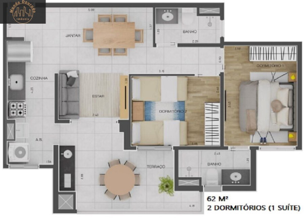 Imagem Apartamento com 2 Quartos à Venda, 62 m² em Campestre - Santo André