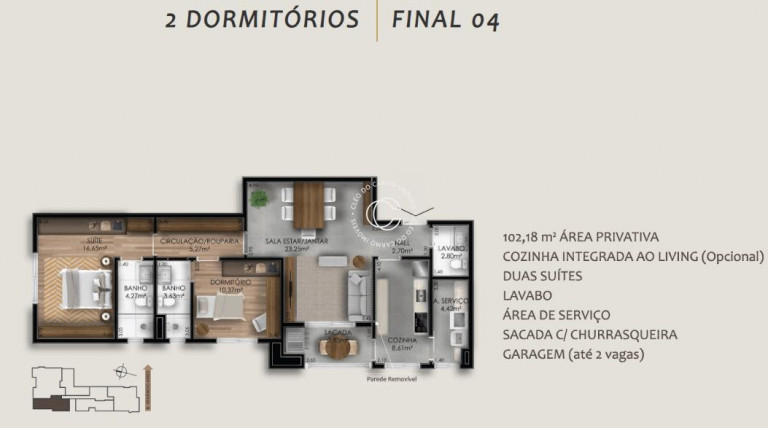 Imagem Apartamento com 2 Quartos à Venda, 103 m² em Centro - Santa Maria