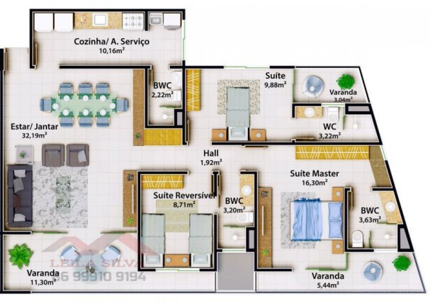 Imagem Apartamento com 3 Quartos à Venda, em Fatima - Teresina Imagem Apartamento com 3 Quartos à Venda, em Fatima - Teresina