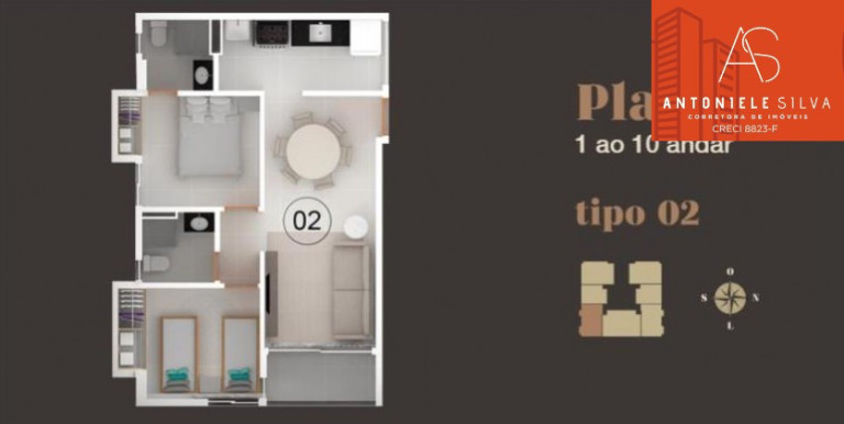 Imagem Apartamento com 2 Quartos à Venda, 51 m² em Jardim Cidade Universitária - João Pessoa