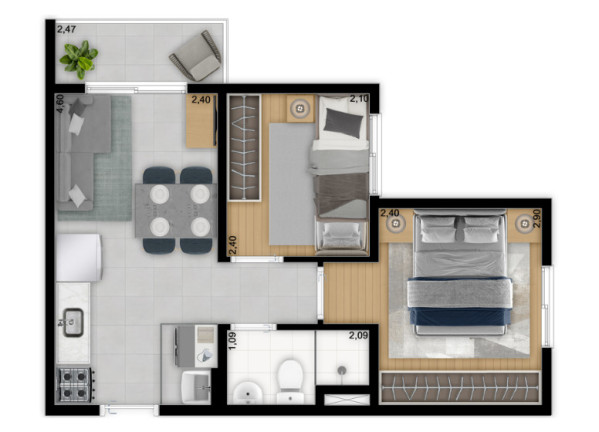 Imóvel com 2 Quartos à Venda, 31 m² em Jardim Ubirajara (zona Sul) - São Paulo