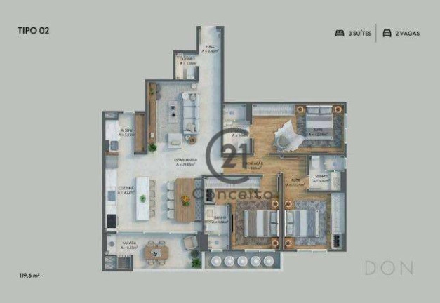 Imagem Apartamento com 3 Quartos à Venda, 119 m² em Campinas - São José Imagem Apartamento com 3 Quartos à Venda, 119 m² em Campinas - São José