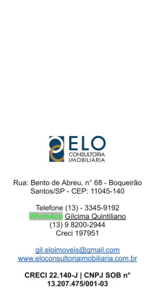 Imagem Terreno à Venda, 400 m² em Embaré - Santos Imagem Terreno à Venda, 400 m² em Embaré - Santos