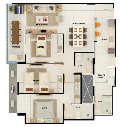 Imagem Apartamento com 2 Quartos à Venda, 96 m² em Camboinha - Cabedelo Imagem Apartamento com 2 Quartos à Venda, 96 m² em Camboinha - Cabedelo