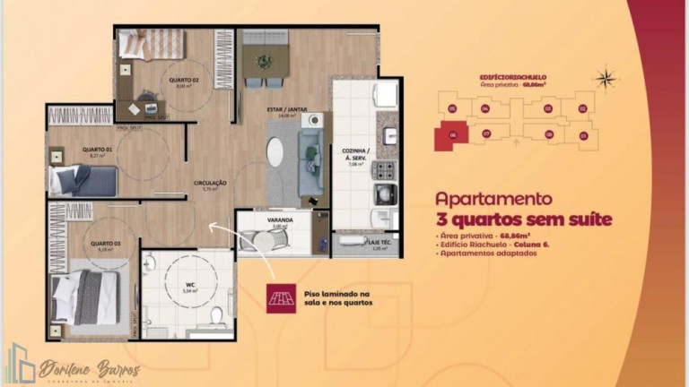 Imagem Apartamento com 3 Quartos à Venda, 65 m² em Farolandia - Aracaju