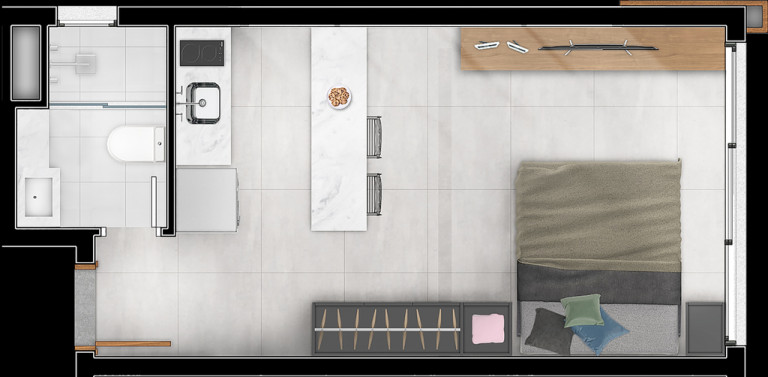 Imagem Apartamento com 1 Quarto à Venda, 39 m² em Petrópolis - Porto Alegre