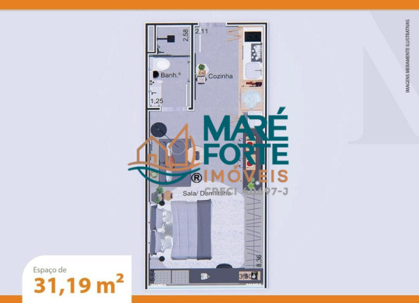 Imagem Apartamento com 1 Quarto à Venda, 41 m² em Indaia - Caraguatatuba