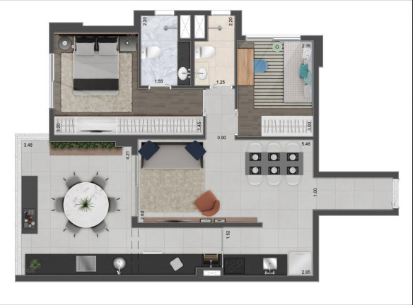 Imagem Apartamento com 1 Quarto à Venda, 36 m² Imagem Apartamento com 1 Quarto à Venda, 36 m²