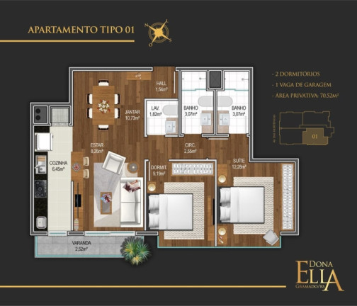 Imagem Apartamento com 2 Quartos à Venda, 70 m² em Planalto - Gramado