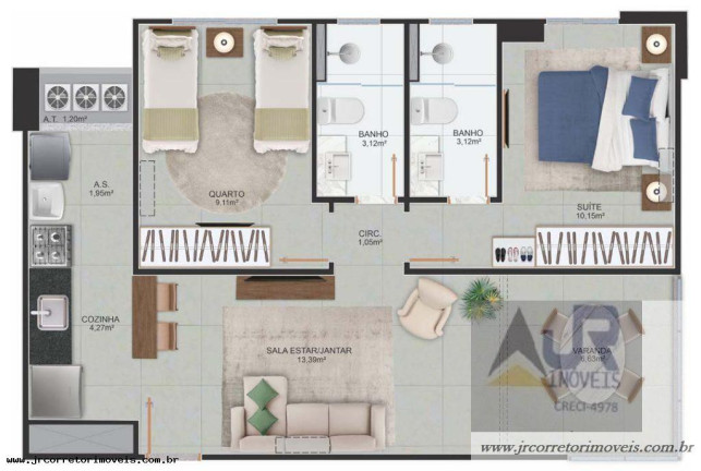 Imagem Imóvel com 2 Quartos à Venda, 60 m² em Itapoã - Vila Velha
