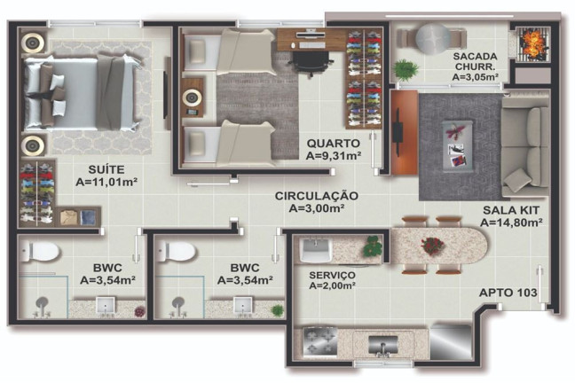 Imagem Imóvel com 2 Quartos à Venda,  em Itacorubi - Florianópolis