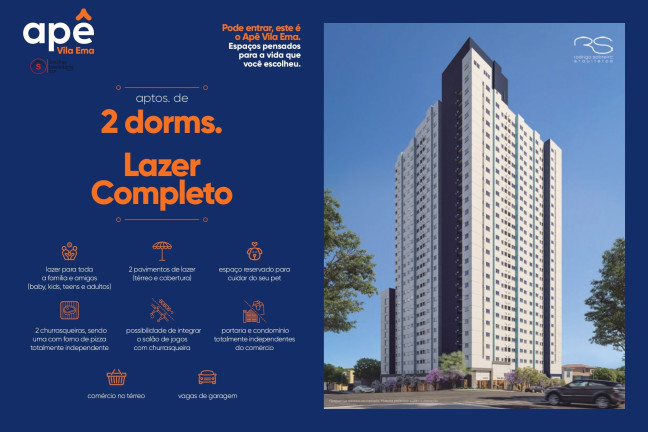 Apartamento com 2 Quartos à Venda, 34 m² em Vila Tolstoi - São Paulo