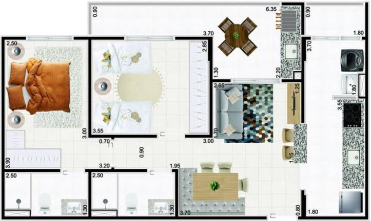 Imagem Apartamento com 2 Quartos à Venda, 72 m² em Guilhermina - Praia Grande Imagem Apartamento com 2 Quartos à Venda, 72 m² em Guilhermina - Praia Grande