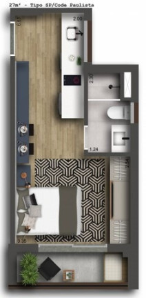 Imagem Imóvel com 1 Quarto à Venda, 27 m² em Paraíso - São Paulo