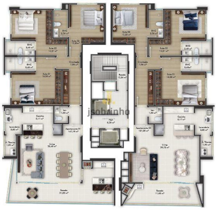 Apartamento com 3 Quartos à Venda, 137 m² em Meia Praia - Itapema