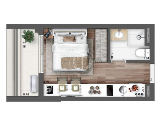 Imagem Apartamento com 1 Quarto à Venda, 18 m² em Santo Amaro - São Paulo