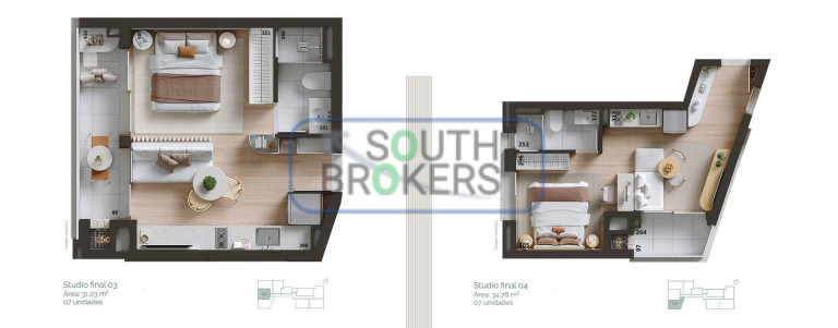 Imagem Apartamento com 1 Quarto à Venda, 31 m² em Mercês - Curitiba Imagem Apartamento com 1 Quarto à Venda, 31 m² em Mercês - Curitiba